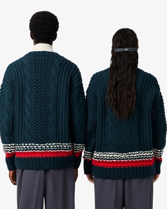 Runway Cardigan aus Wolle mit strukturierten Streifen