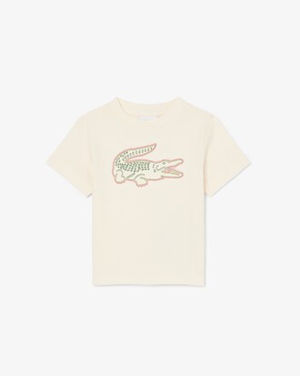 T-Shirt aus Baumwolle mit gesticktem Krokodil