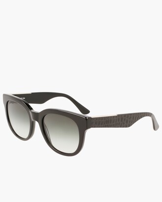 Ovale Acetat-Sonnenbrille mit Kroko-Print