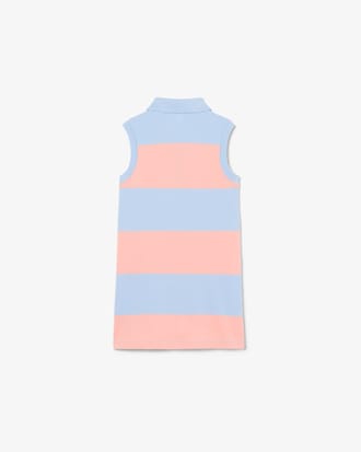 Gestreiftes, &auml;rmelloses Polokleid aus Petit Piqu&eacute;