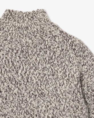 Strickpullover aus mercerisierter Wolle mit hohem Kragen