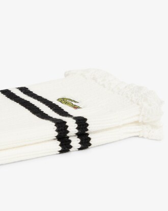 Gerippte Socken mit Spitzenabschluss