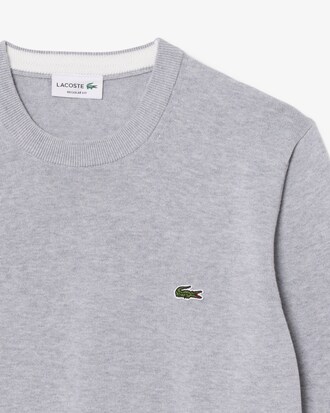 Einfarbiger Pullover aus Baumwolle mit Rundhalsausschnitt