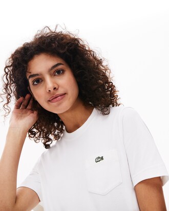 Unisex LACOSTE L!VE T-Shirt aus melierter Baumwolle