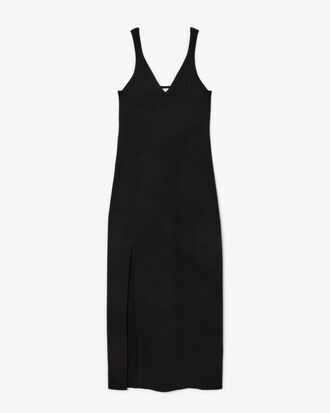 Langes, nahtloses Rippstrickkleid
