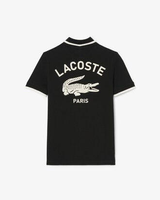 Polohemd aus Petit Piqué mit gestreiftem Kragen