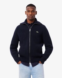 Pullover aus Tuchwolle mit hohem Kragen und Rei&szlig;verschluss