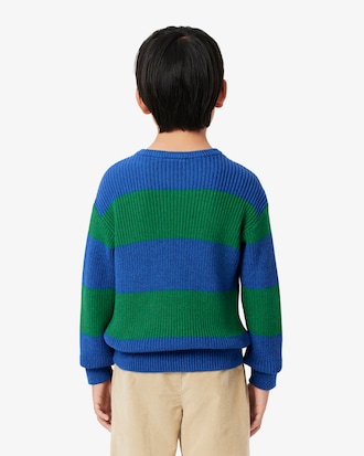 Pullover aus Baumwolle mit zweifarbigen Streifen