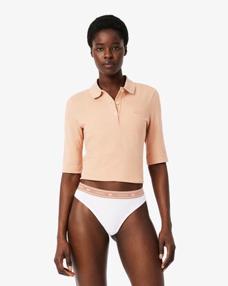 Tangas aus Stretch-Baumwolle mit Logo-Bund