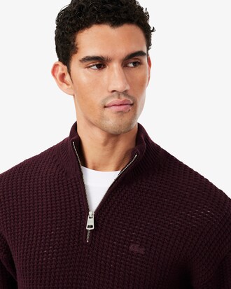 Pullover aus Wolle mit hohem Kragen und Rei&szlig;verschluss