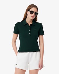 Slim Fit Damen LACOSTE Poloshirt aus Stretch-Baumwoll-Piqué