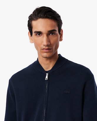 Bomberjacke aus Baumwoll- und Wollstrick