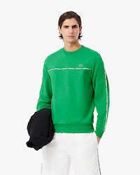 Fleece-Sweatshirt mit Logo-Einfassung