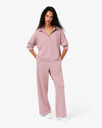 Loungewear-Sweatshirt aus Fleece mit Polokragen