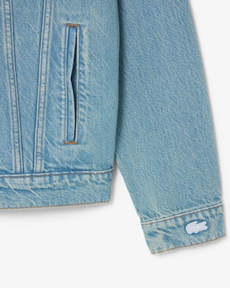 Denim-Jacke mit Krokodil