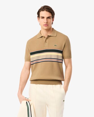 Französischer Pullover mit Streifen und Polokragen