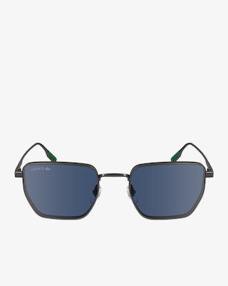 Rechteckige Metall-Sonnenbrille Retro