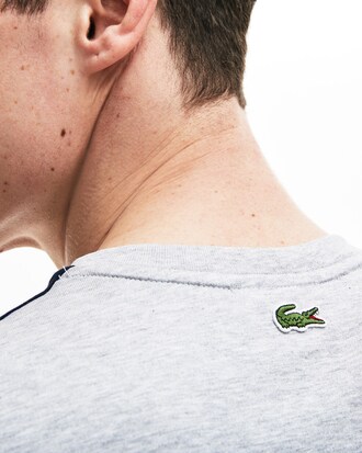 Herren Baumwoll-T-Shirt mit Kontrast-Streifen und maritimem Logo