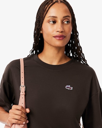 Relaxed Fit-T-Shirt mit Krokodil und Landschaft