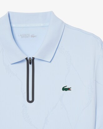 Tennis-Polohemd aus Jacquard mit Kroko-Print und Ultra-Dry-Technologie