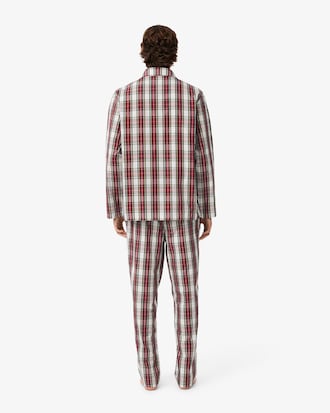Kariertes Pyjama-Set aus Popeline