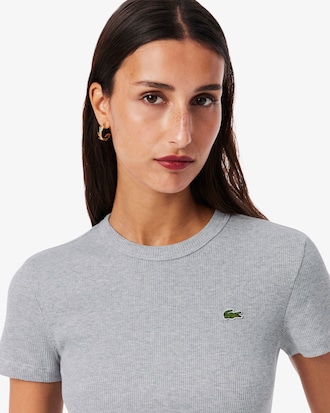 Slim Fit-T-Shirt aus gerippter Baumwolle