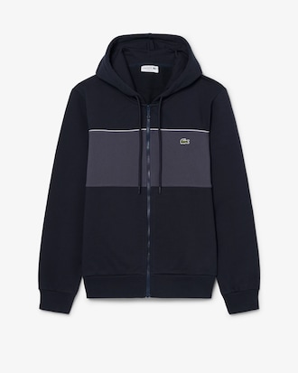 Hoodie mit Rei&szlig;verschluss und Colorblock-Design