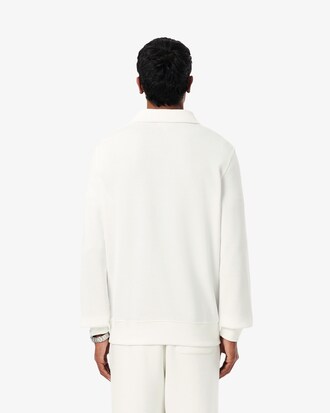 Rippstrick-Sweatshirt aus Baumwolle mit Polokragen