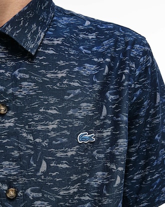 Regular Fit Herren-Hemd mit Hawaii-Print und kurzen Ärmeln