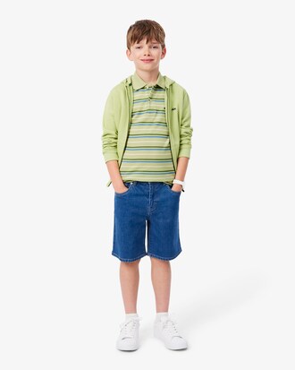 Polohemd aus Petit Piqu&eacute; mit Kontraststreifen