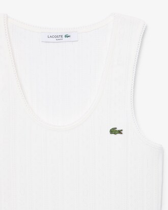 Slim Fit-Tanktop aus Pointelle-Spitze