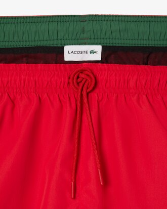 Halblange, einfarbige Badehose