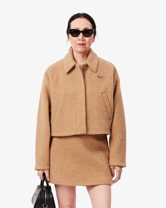Kurze Oversized-Jacke aus reiner Wolle