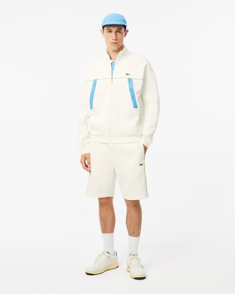 Loose Fit-Sweatshirt aus Piqué mit Reißverschluss