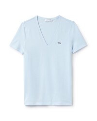 Slim Fit Damen-T-Shirt aus Baumwolljersey mit V-Ausschnitt