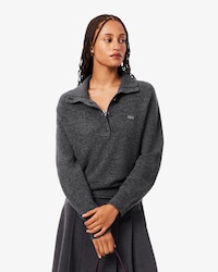 Pullover aus Tuchwolle mit hohem Kragen