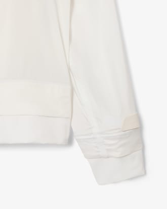 Lacoste x Wang Yibo Taft-Jacke in Perlmuttoptik
