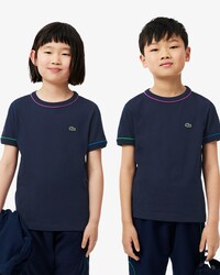 T-Shirt aus Baumwolle mit kontrastierender Einfassung