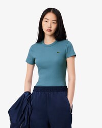 Slim Fit-T-Shirt aus gerippter Baumwolle