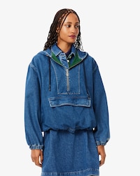 &Uuml;bergro&szlig;e Popover-Jacke aus Denim