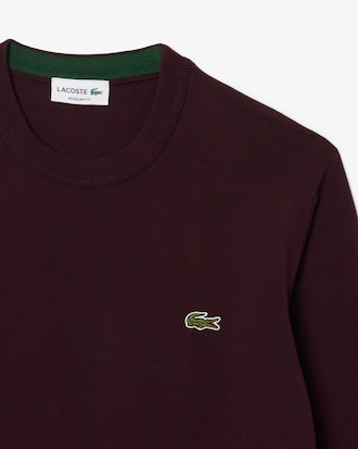 Einfarbiger Pullover aus Baumwolle mit Rundhalsausschnitt