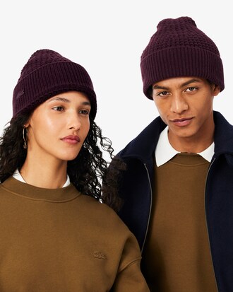 Unisex-M&uuml;tze aus strukturiertem Wollmischgewebe