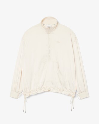 Übergroße Popover-Jacke mit Reißverschluss und hohem Kragen