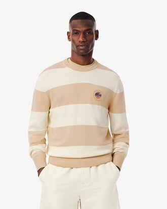 Gestreifter Pullover aus Baumwollstrick