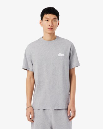 Loungewear-T-Shirt aus Baumwolle mit Krokodil-Druck