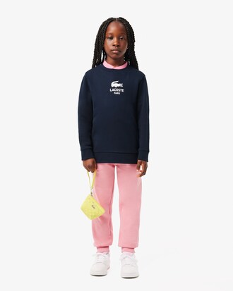 Sweatshirt aus Fleece mit Signatur-Print