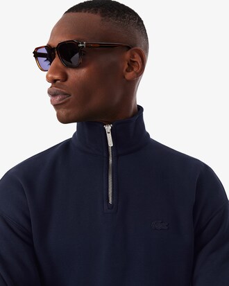 Sweatshirt aus schwerem Fleece mit Reißverschluss und hohem Kragen