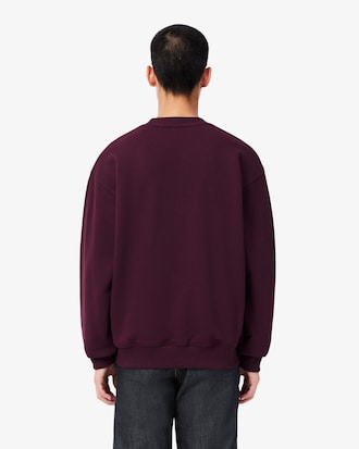 Besticktes Sweatshirt aus Fleece mit Rundhalsausschnitt