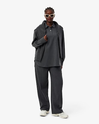 Oversized Polohemd im Flanellhemdstil