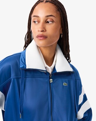 &Uuml;bergro&szlig;es Sweatshirt aus Pointelle-Satin mit Streifen